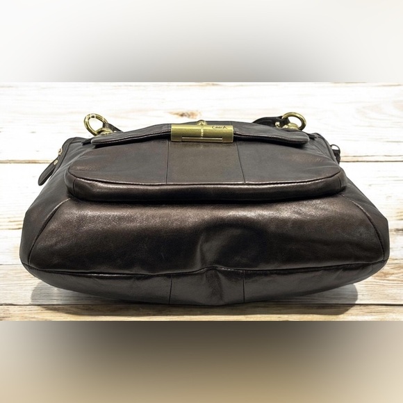 Coach Bronze Leather Kristin Shoulder Bag Approx 13”x 11.75”x 5” w/ dust bag EUC - Picture 5 of 6